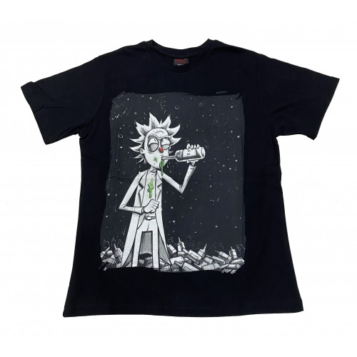 Rick And Morty - Rick Drunk (T-Shirt) Siyah