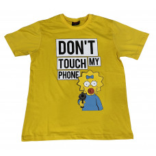 Simpsons - Lisa Don't Touch My Phone (T-Shirt) Sarı