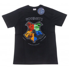 Harry Potter - Hogwarts New Logo (Lisanslı T-Shirt) Siyah