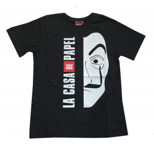 La Casa De Papel - Half Mask (T-Shirt) Siyah